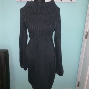 Gray sweater dress
